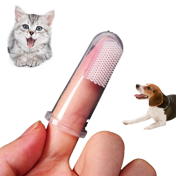 soft pet finger toothbrush cleaning