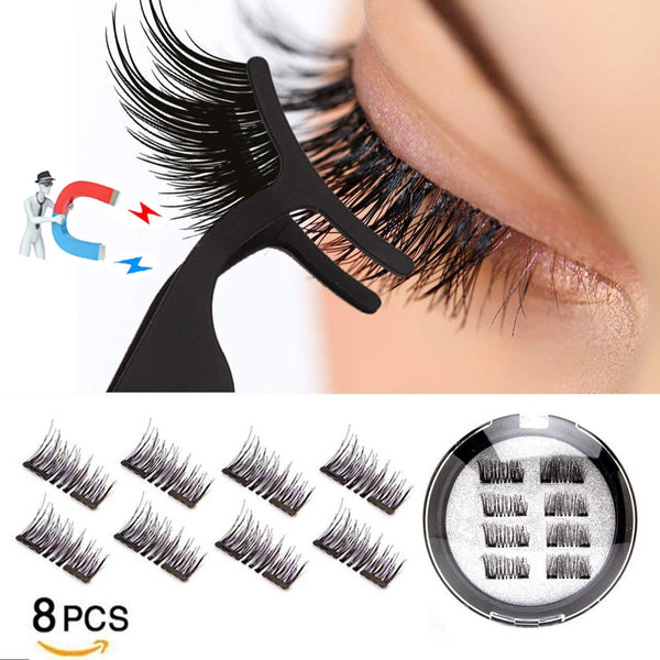 Natural Magnetic Eyelashes  3D 8Pcs