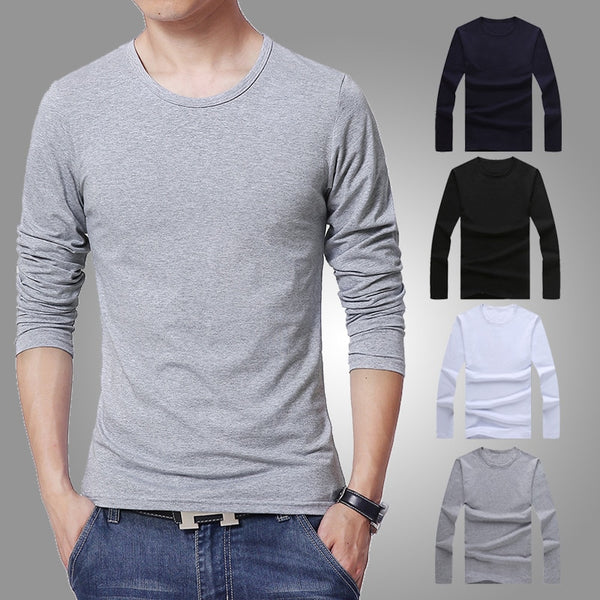 T-Shirts Long Sleeve Slim Men T