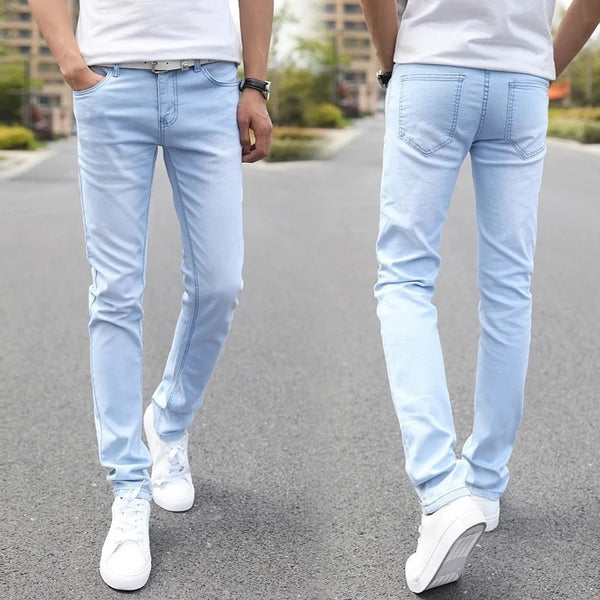 Men Stretch Skinny Jeans Male