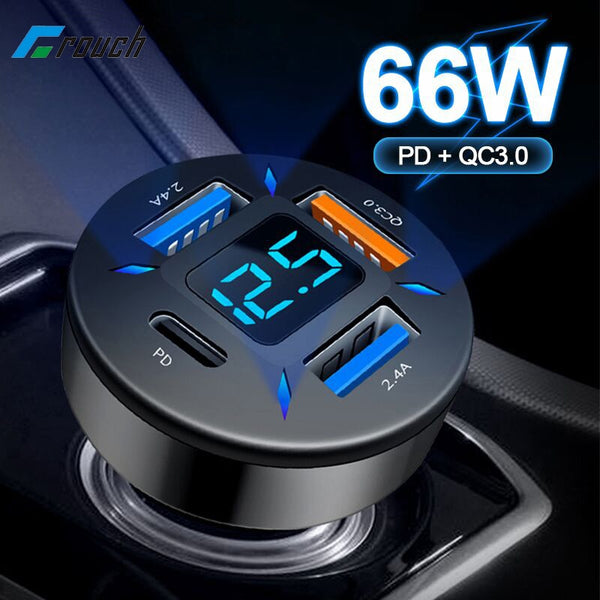 66W 4 Ports USB Car Charger Fast Charging