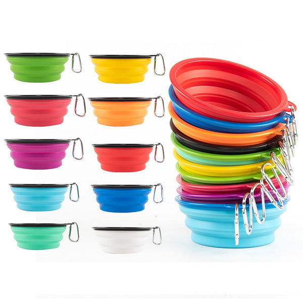 Large Collapsible Dog Pet  Silicone Bowl dish