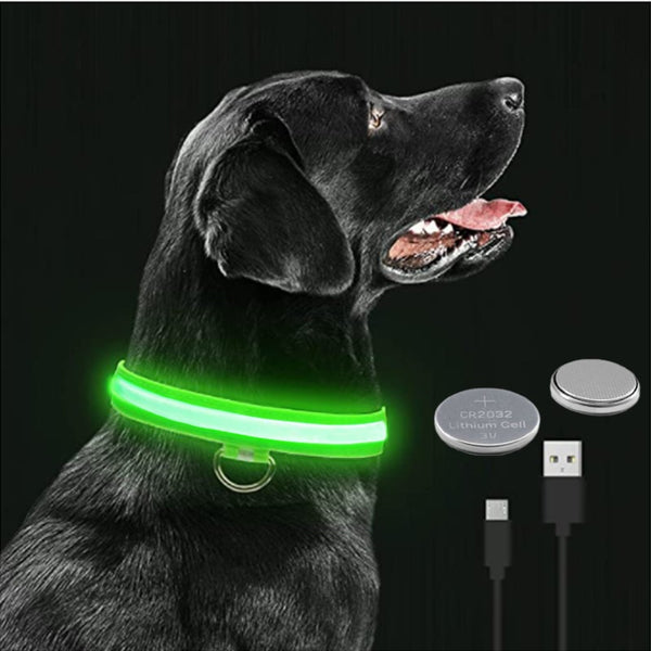 Collier pour animal de compagnie brillant anti-perdu réglable 