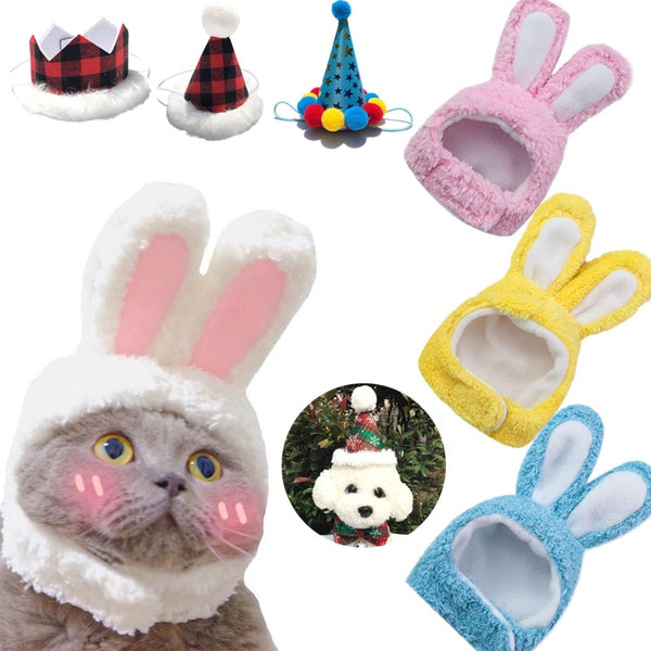 Pet Dog Cat Cap Costume Warm Rabbit Hat